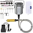 VEVOR Flex Shaft Grinder 780W Rotary Tool 500-23000RPM Rotary Carver with 1/4" 3-Jaw Chuck & Stepless Speed Foot Pedal Hanging Grinding Machine 131PCS Accessories for Jewelry Polishing Grinding DIY