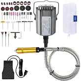 VEVOR Flex Shaft Grinder 780W Rotary Tool 500-23000RPM Rotary Carver with 1/4" 3-Jaw Chuck &amp; Stepless Speed Foot Pedal Hanging Grinding Machine 131PCS Accessories for Jewelry Polishing Grinding DIY