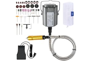 VEVOR Flex Shaft Grinder 780W Rotary Tool 500-23000RPM Rotary Carver with 1/4" 3-Jaw Chuck & Stepless Speed Foot Pedal Hanging Grinding Machine 131PCS Accessories for Jewelry Polishing Grinding DIY
