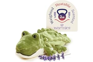 warmies Microwavable & Weighted Stuffed Animals, Alligator - Heated Stuffed Animal Plushie for Warmth & Comfort - Cute Soft Plush Toys for Boys, Girls, Babies & Toddlers