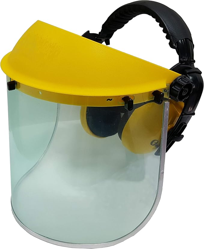 Jasper Browguard Face Shield Clear Visor with Ear Muffs ANSI Z87.1 CE