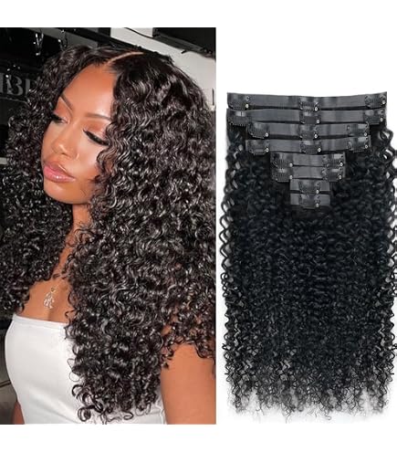 Amazon.com : Burmese Curly Clip in Hair Extensions Human  display picture 2
