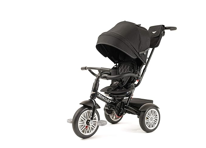 Bentley 6 In 1 Baby Tricycle and Stroller with Bentley Bag (Black)