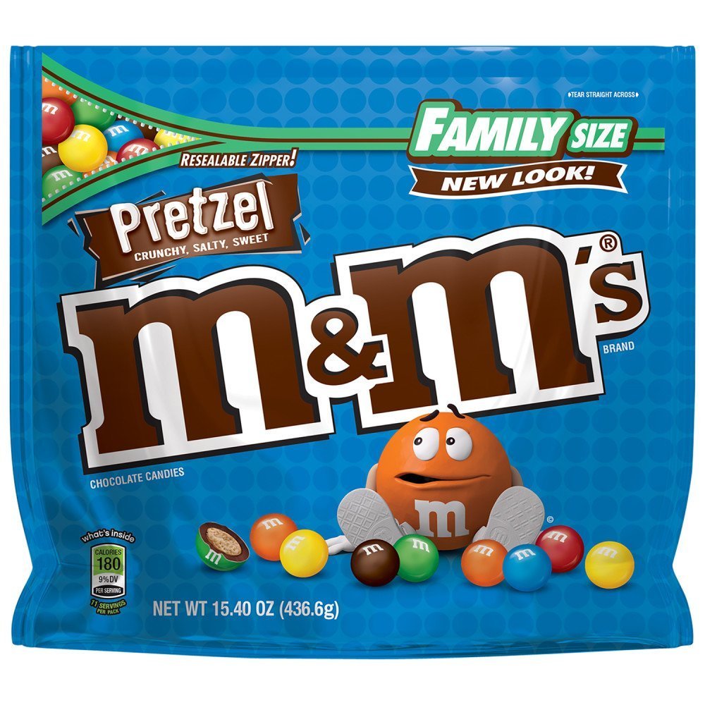 Pretzel M&M's Large Family Size Bag 436.6g Pretzel m&ms American