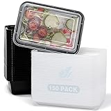 Azure Zone, 38 Oz, 150-Pack Rectangular Meal Prep