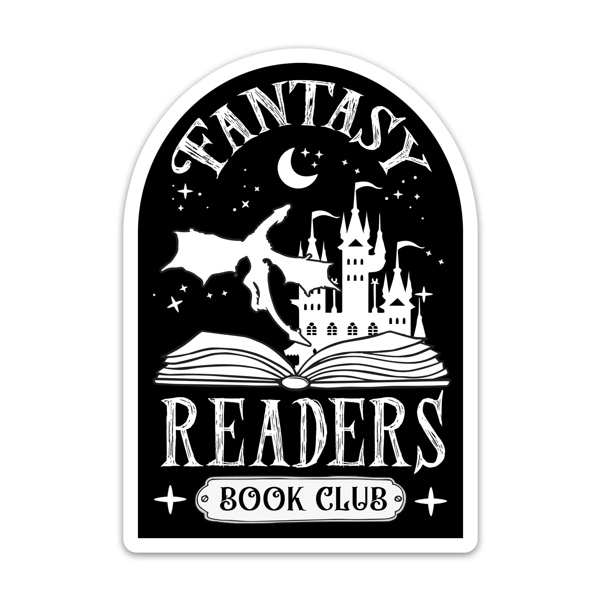 Photo 1 of (3PCs) Fantasy Readers Book Club Sticker, Bookish Dragon Book Lover Decals Vinyl Waterproof Stickers for Kindle Tablet Laptop Water Bottle Phone Case, Reading Romance Romantasy Stickers (3 Inches)