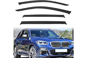 PLDDE Rain Guards Compatible with 2011-2017 BMW X3 F25 4-Door Tape-On Side Window Visor Wind Deflector Vent Visors Car Accessories