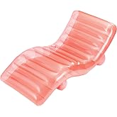 Maccabi Art 5.6ft FunChaiser Inflatable Lounge Chair, Pool Float for Adults with Backrest, Leg Support, Cup Holder &amp; Repair Patch
