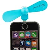 Mini iPhone Fan by Smartphone-fan * Portable USB 8 Pin Fan for Apple Cell Phone, Pads, or Computers / Portable Mobile Dock Fan * Lightning, iPhone 6, 6s, 6+, 5s, 5, iPad, New iPad, iPod Touch - Blue