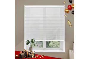 Allesin Cellular Shades Cordless, Light Filtering Honeycomb Blinds for Indoor Windows, Thermal Insulated Window Shades for Home Office Pull Down, Perfect for Bedroom/Living Room, White 24" W x 36" H