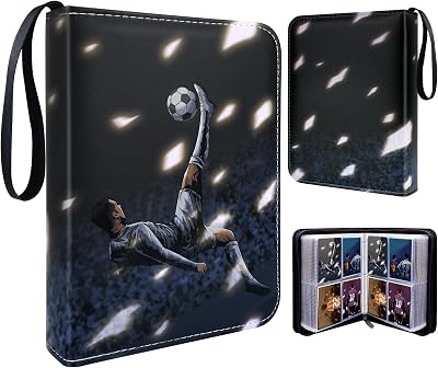 nicekool Trading Card Album Binder 400 Cards 50 Pages Black Football Card Holder