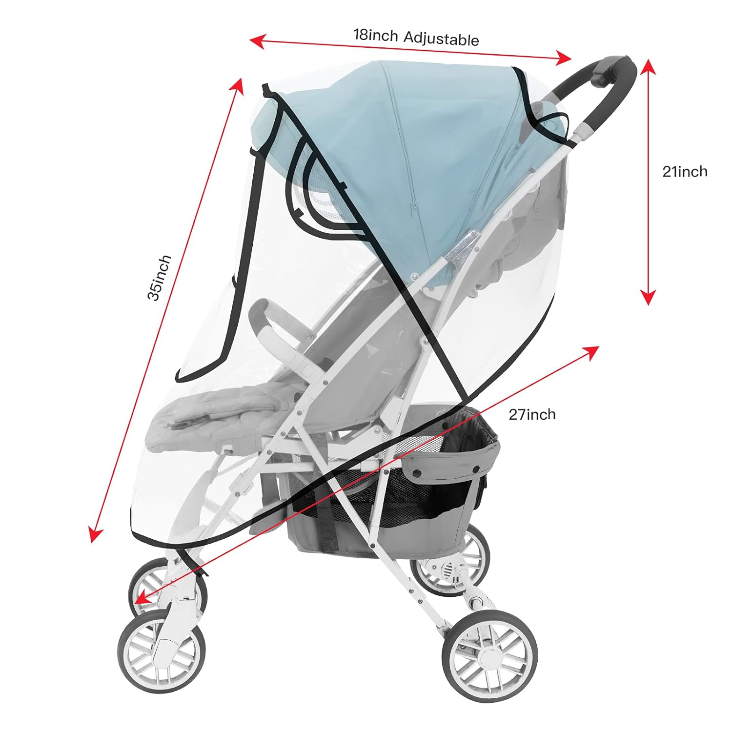 Stroller Rain Cover Universal, Baby Stroller Weather Shields, Waterproof Windproof, Protect from Dust Snow, Baby Stroller Cover, Pushchair Stroller Cover : Baby
