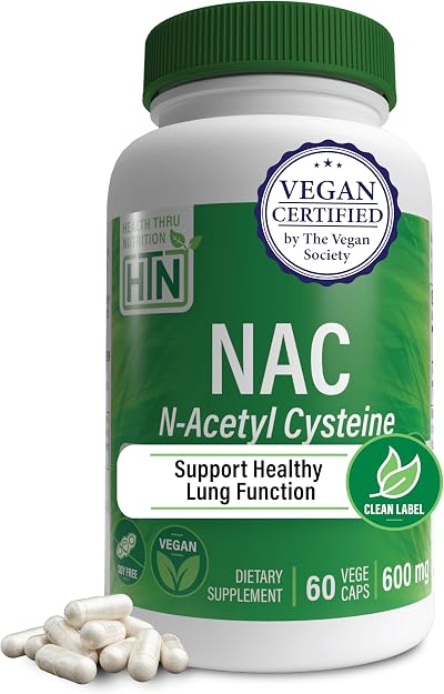 Health Thru Nutrition NAC N-Acetyl-Cysteine 600mg 60 VegeCaps