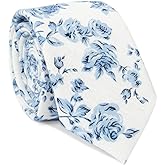 JESLANG Men's Cotton Printed Floral Tie 2.56" Skinny Narrow Necktie Various Designs