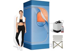 NOERISHIA Sauna Box, Upgraded Portable Sauna for Home 5-Layer Waterproof, 3L 1200W Steamer, 9 Levels, Dual YKK Zippers, Big Folding Chair, 99 Mins Timer, Remote Control, Steam Sauna Room Personal Saunas Tent