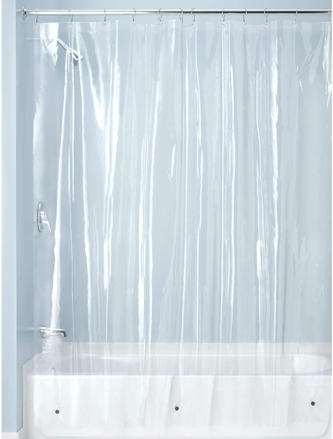 iDesign Waterproof PEVA Bathroom Shower Curtain Liner - 72" x 72", Clear: Home & Kitchen