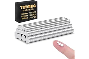TRYMAG Small 400Pcs Rare Earth 3 Different Sizes Tiny Mini Magnets for Crafts, Small Round Fridge DIY Magnets for Miniatures,Multi-Use for Refrigerator, Office, Kitchen Cabinet, Crafts and Science