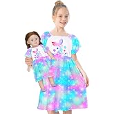 Play Tailor Doll &amp; Girl Matching Nightgown for 18" Doll Clothes Accessories | Doll Not Included, Doll Clothes for 18 Inch Dolls, Birthday Christmas Gift, Soft Breathable Stretch Fabric, Knee Length