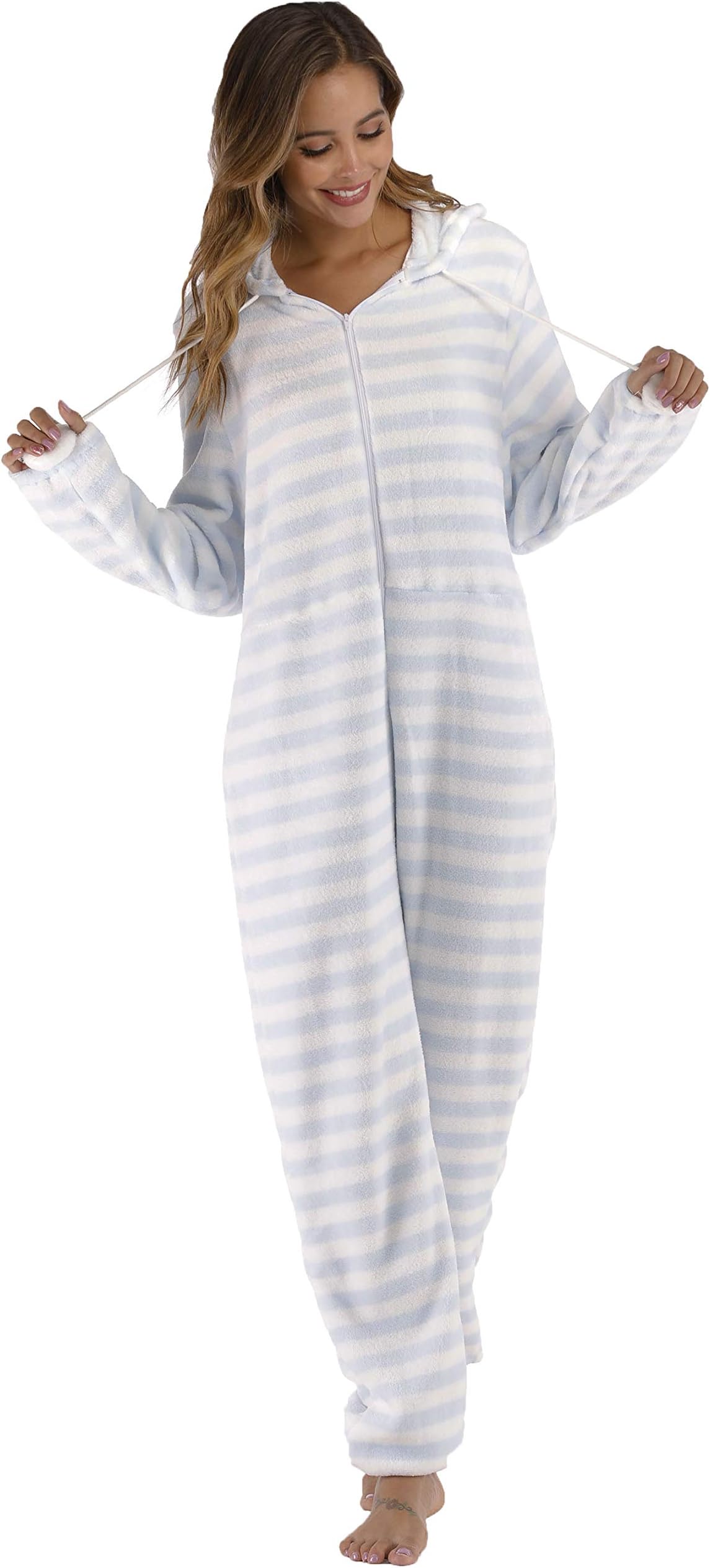 Womens Onesie Ladies Pyjamas One Piece Jumpsuit Pajamas Thermal Nightwear Sleepwear