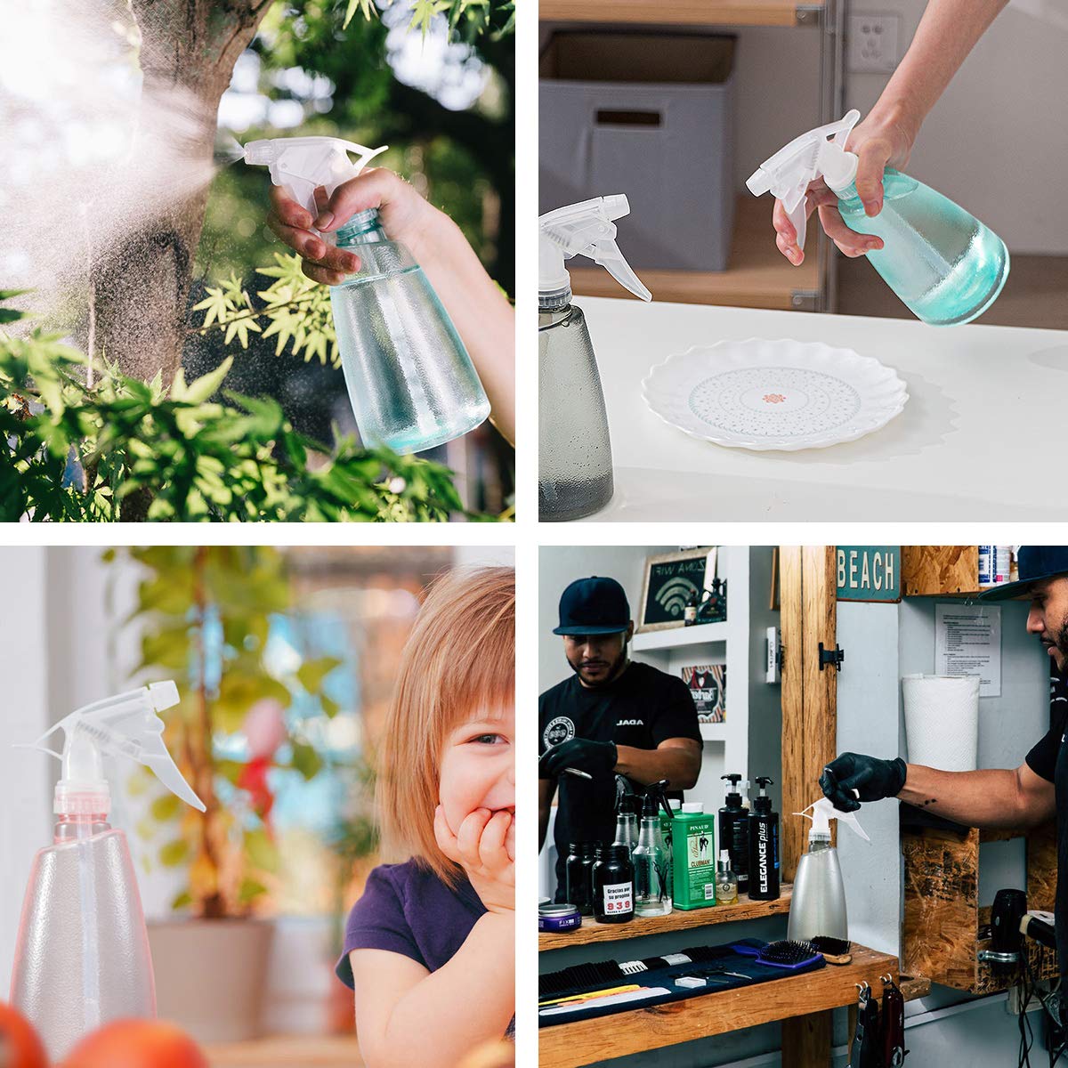 Empty Plastic Spray Bottles(3 pack)–17oz Spray Bottle, Squirt Bottle, Plastic Spray Bottles for Cleaning Solutions, Hair, Essential Oil, Plants, Refillable Sprayer with Mist and Stream Mode : Beauty