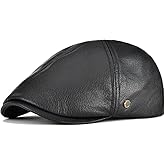 VOBOOM Leather Ivy Newsboy Caps 6 Panel Cabbie Beret Hat