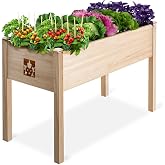 Cedar Raised Garden Bed with Legs, Outdoor Planter Box 48x24x30, 200lb