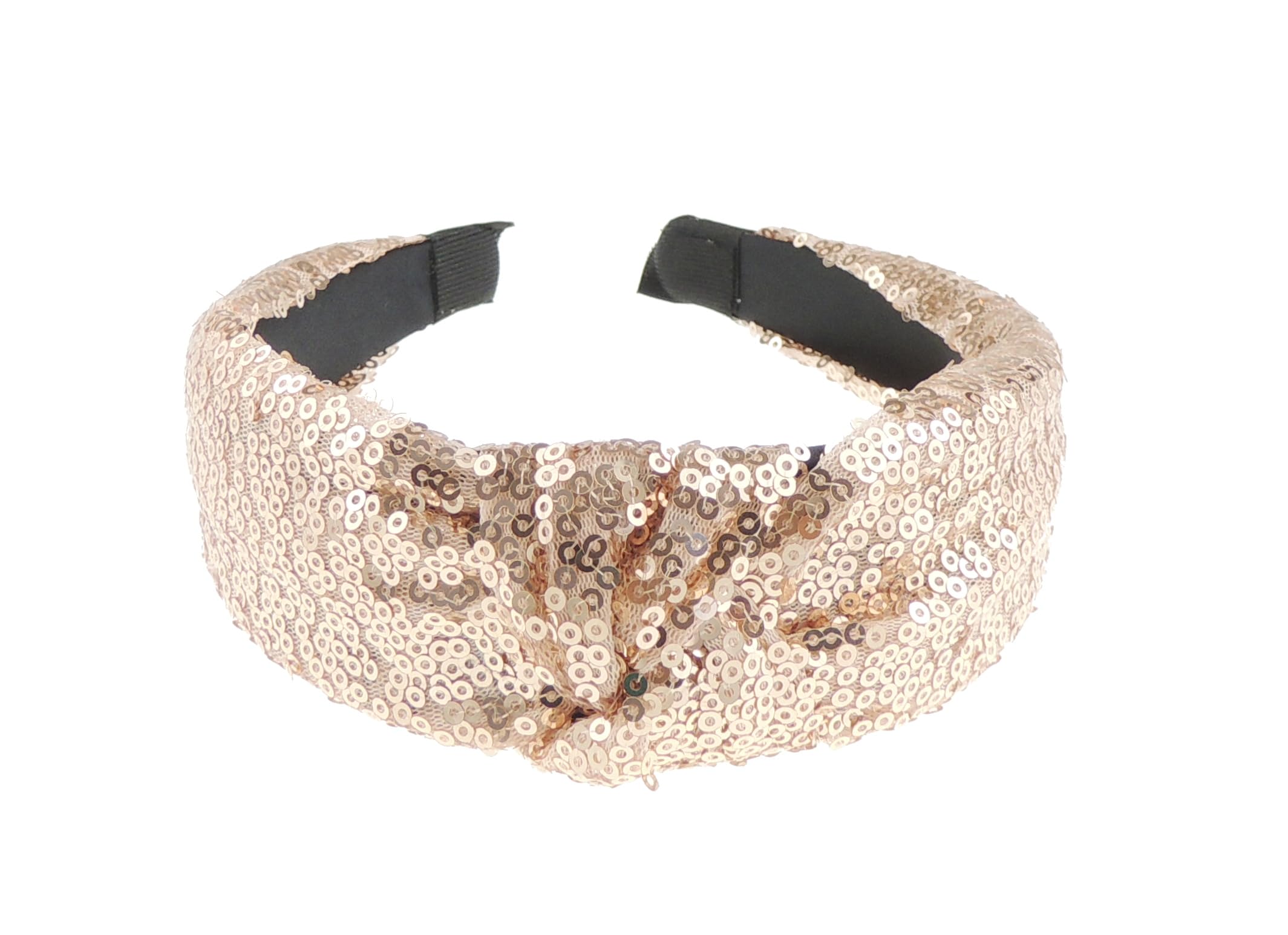 Womens Evening Fancy Sparkly Sequin Knot Twist Twisted Turban Wide Thick Formal Boho Vintage Headband Alice Band Hair Accessories Hairband Christmas Wedding Bridesmaid Party (Pink)