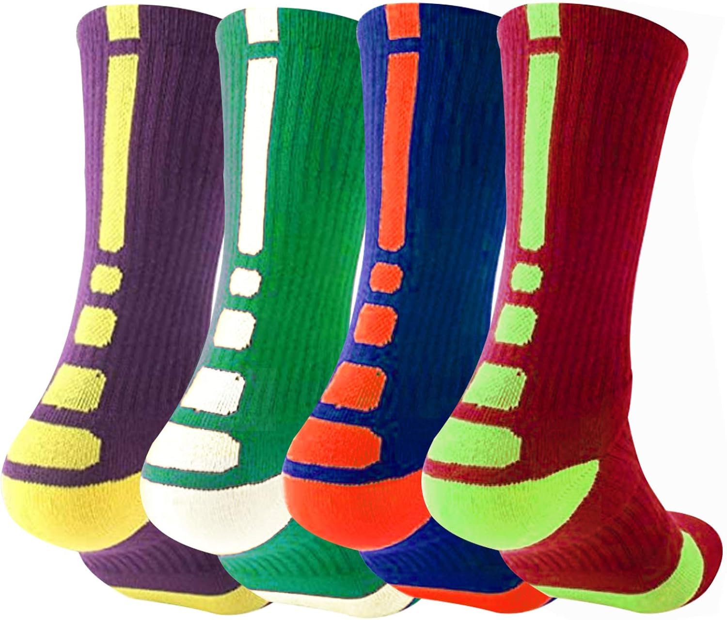 Men's Basketball Sock 4Pack Cushion Athletic Long Sports Outdoor Socks Compression Socks: Clothing