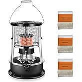 YXWJ 4.5L Portable Kerosene Stove Heater with 3 Wicks,Indoor Adjustable Non Electric Heater Kerosene Heater,Oil Heater Glass