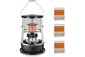 YXWJ 4.5L Portable Kerosene Stove Heater with 3 Wicks,Indoor Adjustable Non Electric Heater Kerosene Heater,Oil Heater Glass 