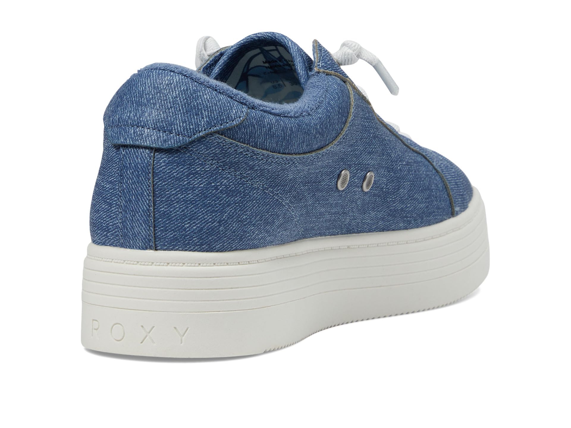 Roxy Women's Sheilahh Slip On Platform Sneaker Shoe, White , 8 medium US