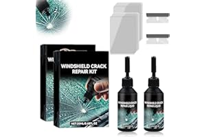 Hzutloer 1.35 OZ（40ml） Windshield Crack Repair Liquid,Windshield Crack Repair Kit,Car Windshield Crack Repair Kit,Car Glass Repair Fluid Quick Fix for Chips,Cracks,Bulls-Eye