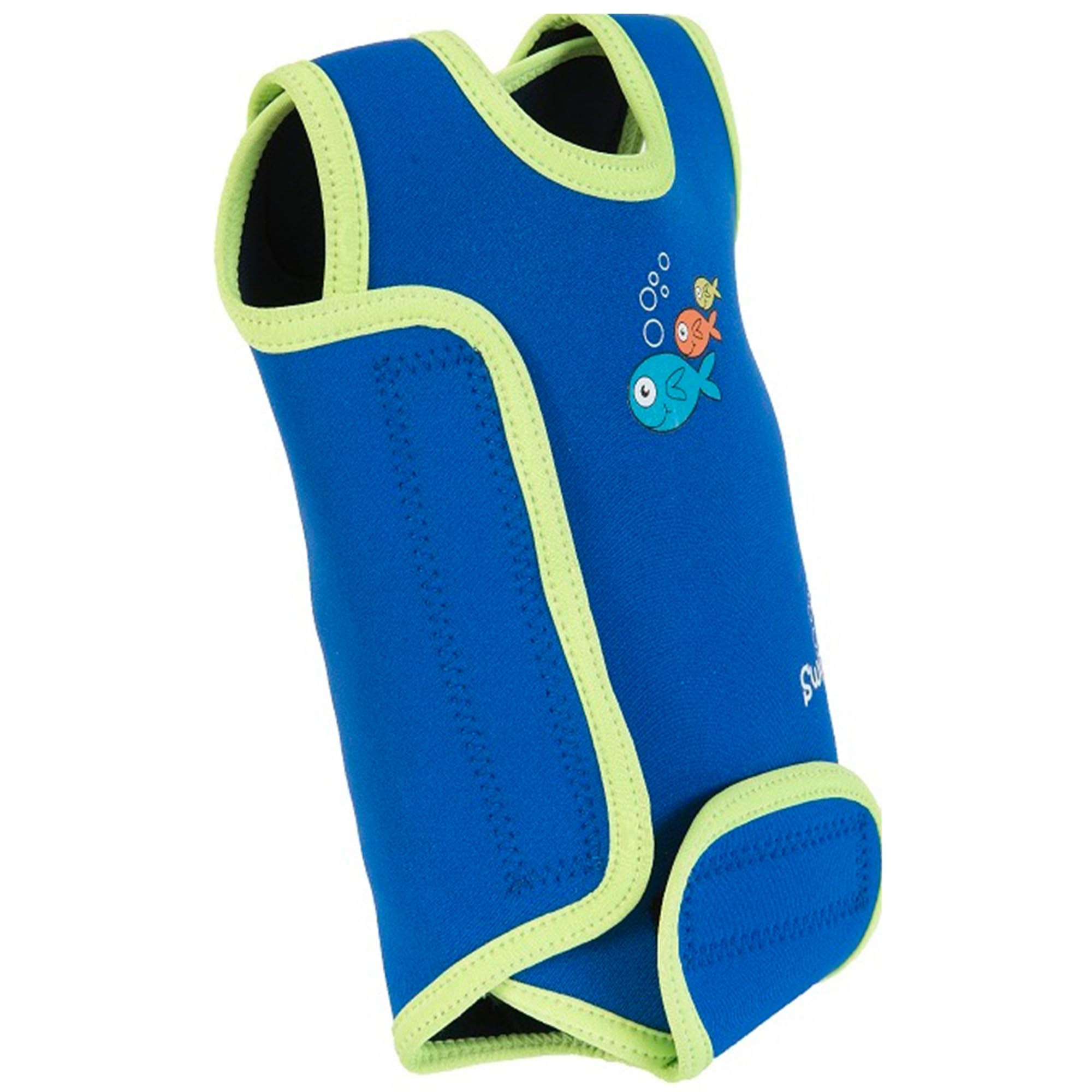 Swimbest Neoprene Baby Wetsuit - Baby Swimming Costume with 50+ UV Protection (Blue/Lime, 12-24 Months)