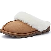 WaySoft Women's Genuine Australian Sheepskin Slippers, 18mm Wool Pile, Memory Foam, Durable Anti-Slip EVA Sole
