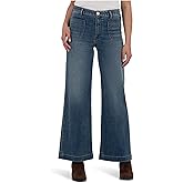 KUT from The Kloth Womens Meg High-Rise Wide Leg with Patch Pockets Reg Hem in Loyalty