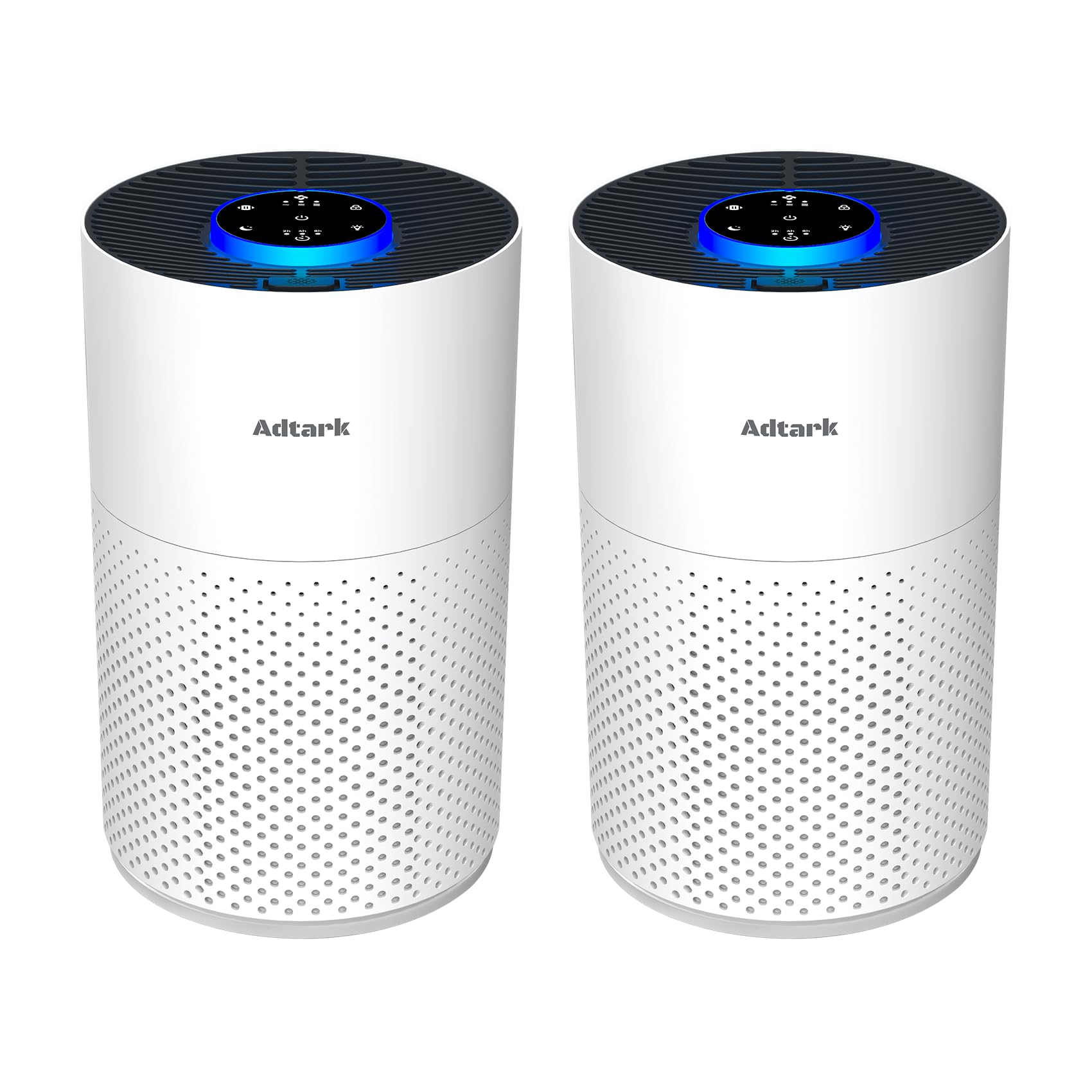 Photo 1 of 2 Pack Air Purifiers for Home Bedroom, ADTARK Air Cleaner with H14 True HEPA 3-in-1 Filter, Sleep Mode & Aroma Function, 3 Light Modes, Room Air Purifier with 3 Timer for Office, Dorm, Hotel (White)