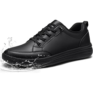 GRYVOX Mens Non Slip Shoes Waterproof Skate Walking Sneakers | Slip On Work Fashion Casual Tennis Lightweight Cushioned Comfo