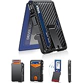 ZALVEX Wallet for Men, Mens Minimalist Wallet 9-13 Cards, Slim Compact Wallet with Money Clip & ID Window, RFID Blocking Smart Pop Up Card Wallet, Metal Aluminum Credit Card Holder Bifold Wallet