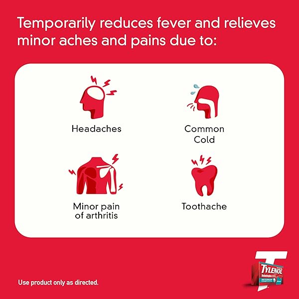 TYLENOL EXTRA STRENGTH EASY TO SWALLOW ACETAMINOPHEN, PAIN RELIEVER & FEVER REDUCER COATED CAPLETS FOR ADULTS WITH GENTLEGLIDE TECHNOLOGY, 500 MG EXTRA STRENGTH ACETAMINOPHEN, 50 CT