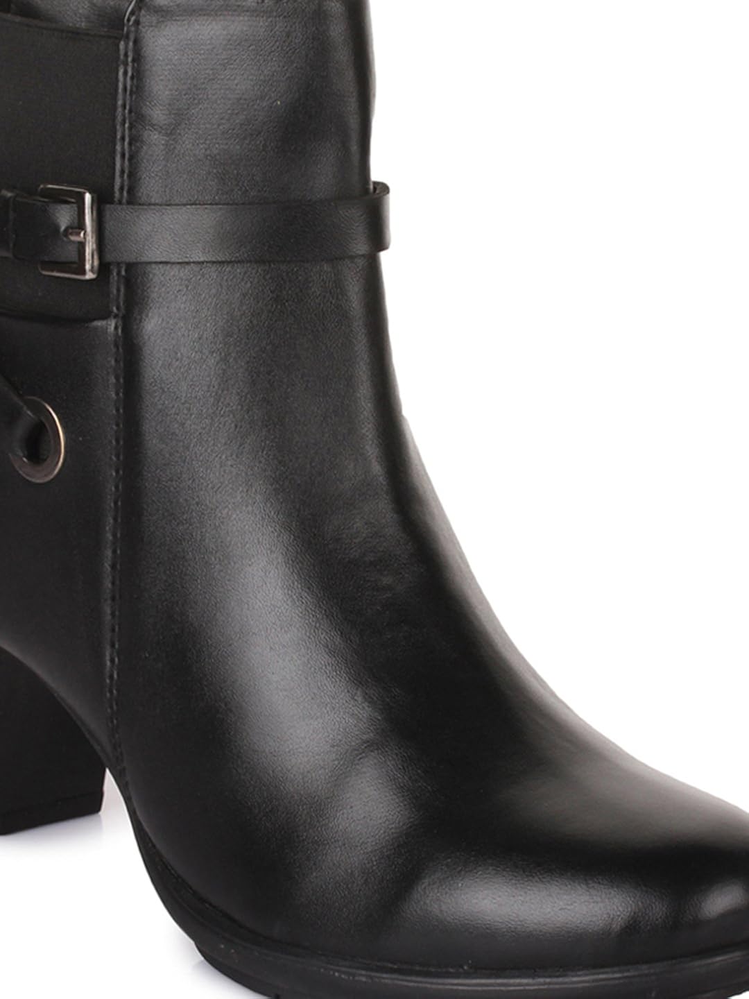 bruno manetti women (ay-110) black synthetic leather heeled boots