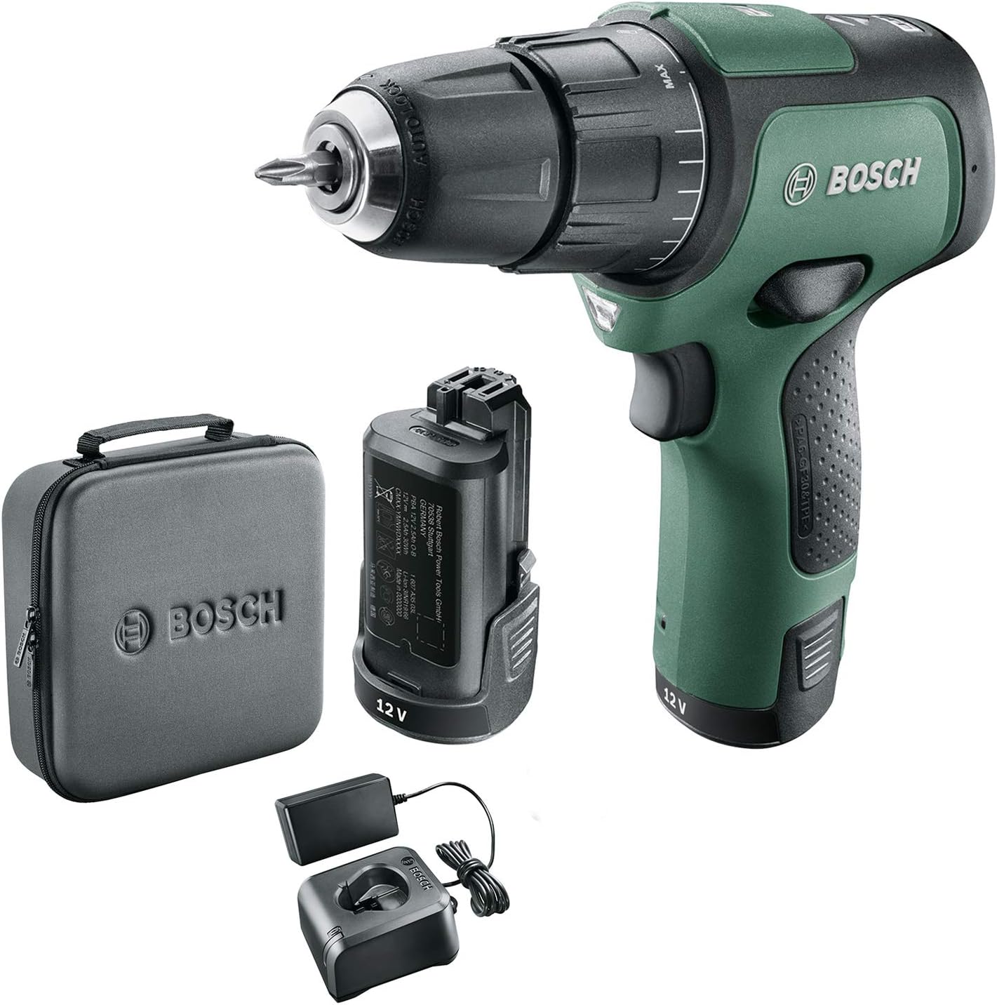Bosch Cordless Hammer Drill EasyImpact 12 (2 Batteries, 12 V System, in