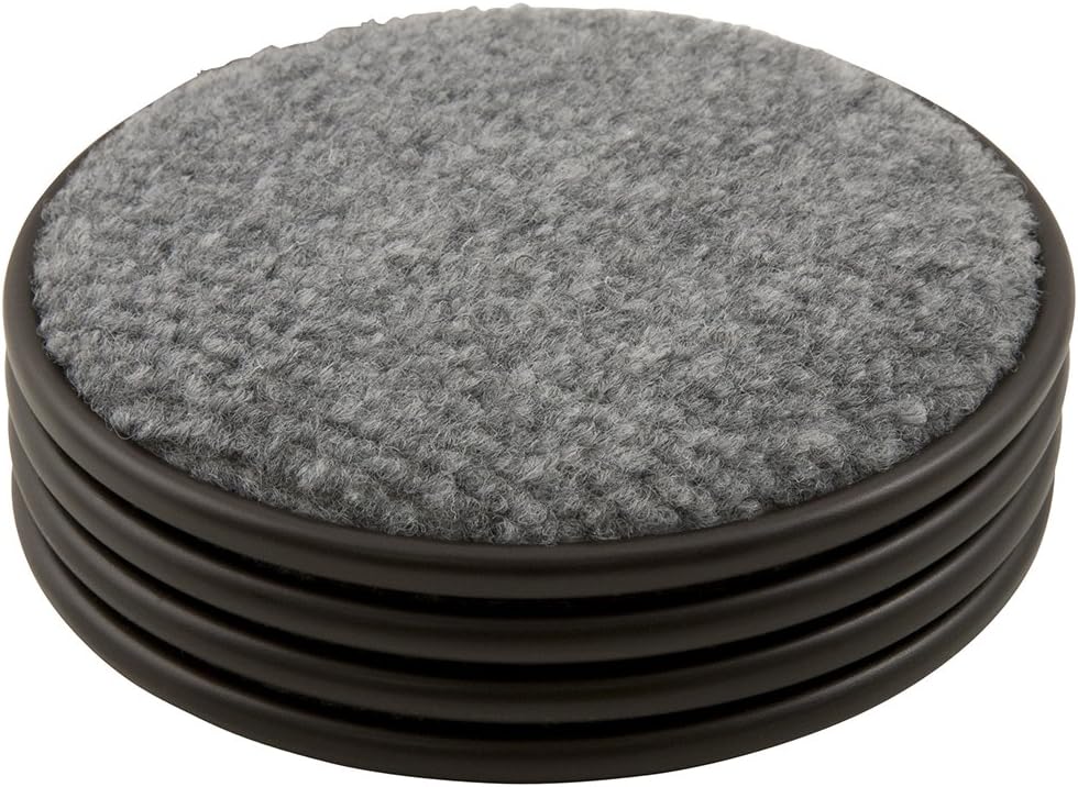 SoftTouch 4291895N Hard Surfaces (4 Piece), 1-5/8" Carpet Bottom Furniture Caster Cups Round to Protect Hardwood Floors, 1-5/8 Inch, Brown/Gray - Drinkware Cups With Saucers - 