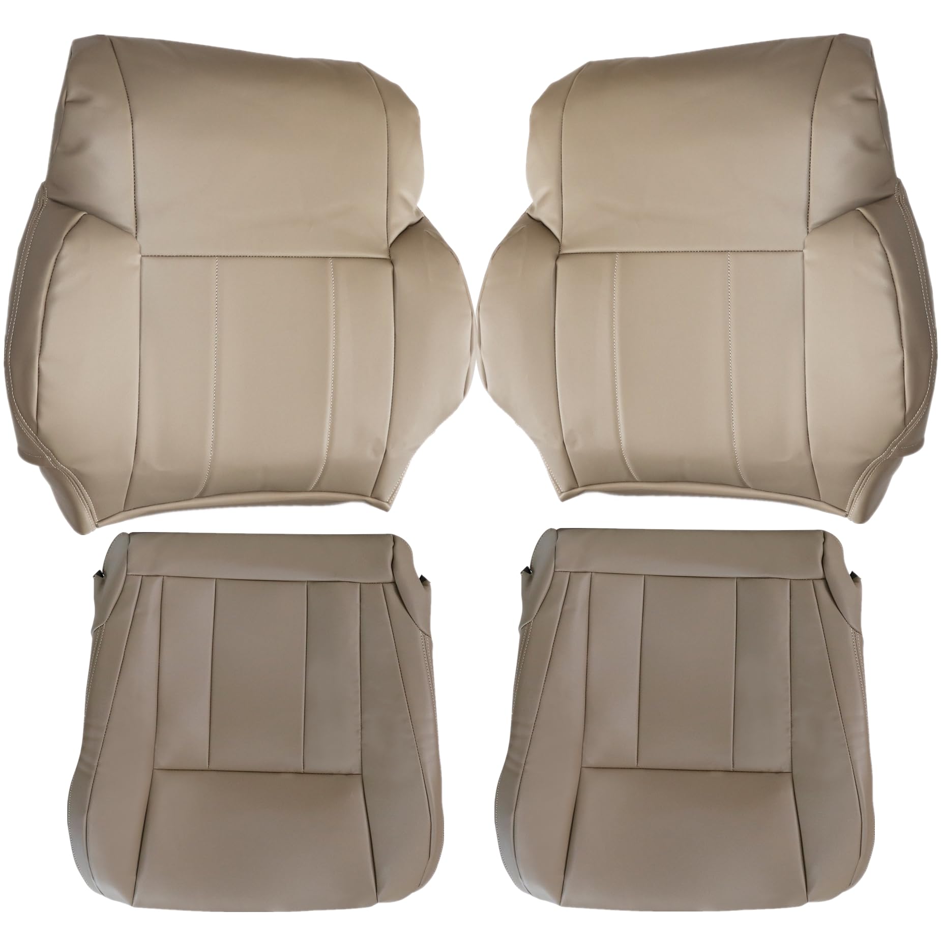 Photo 1 of AOUTTUOA Driver and Passenger Bottom and Top Lean Back Leather Seat Covers Oak Tan Fit for Toyota 4Runner 1996 1997 1998 1999 2000 2001 2002