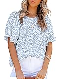 Dokotoo 2025 Summer Blouses for Women Tops Crew