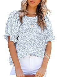 Dokotoo 2025 Summer Blouses for Women Tops Crew