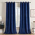 Joydeco Royal Blue Velvet Curtains 90 inch Curtains, Luxury Grommet Blackout Curtain 2 Panels, Thermal Insulated Privacy Room