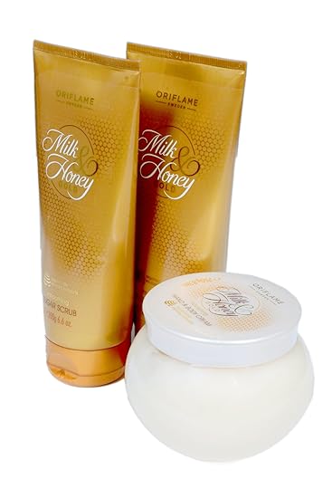 Oriflame Milk & Honey Gold Smoothing Suger Scrub(200g Each) With Hand & Body Nourishing Cream-250g (Combo Pack of 3) By Sahaj Interprises