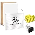 Ohuhu Small White Boards for Kids, 25 Pack, 9 x 12 Inch Mini Whiteboards for Students, Teacher &Classroom, Double Sided Lined