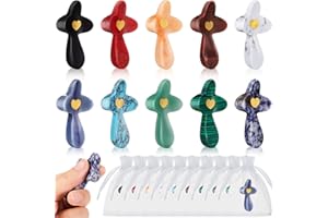 Bucherry Cross My Heart Fidget, 10 Sets Encouragement Gift Small Mini Handheld Pocket Wall Crosses with Mesh Bag Stress Relief Gifts for Christmas Christians Prayer Church, 20 Pcs(Classic Colors)