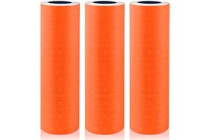 HATISAN 30 Rolls 15000 Price Gun Labels for Mx-5500 White Price Marker Stickers, Super Sticky Label Paper Tag Labels (Orange)